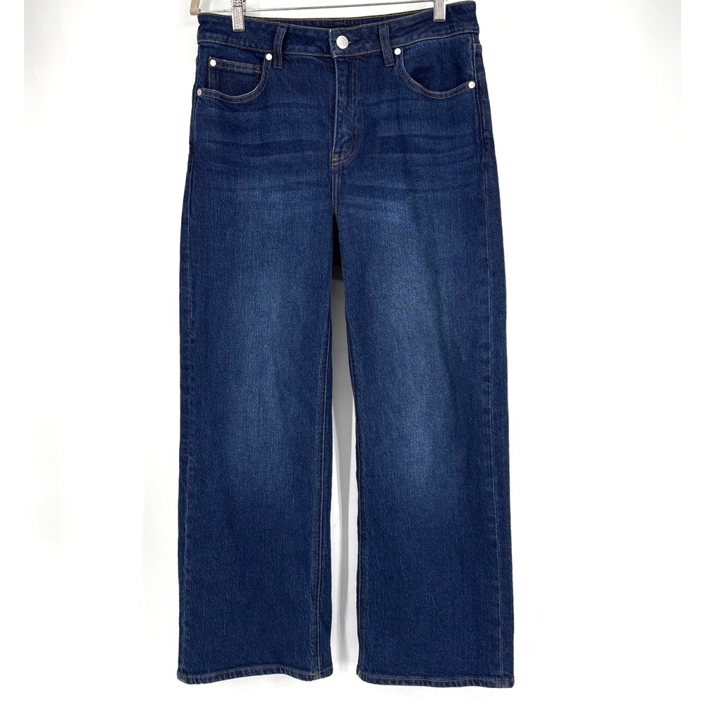 Quince Bella Stretch Straight Wide Leg Jeans Women's 30 Blue Pants Stormy